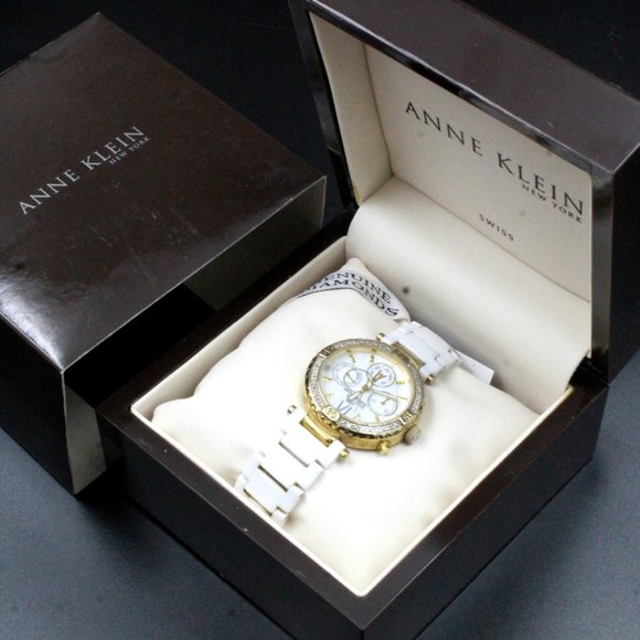 Limited Edition Anne Klein Swiss Genuine Diamond Mother of Pearl Women's Watch - Picture 3 of 7